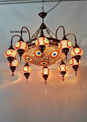 Turkish Sytle Mosaic Chandelier 10 leg  I-S-C-5333