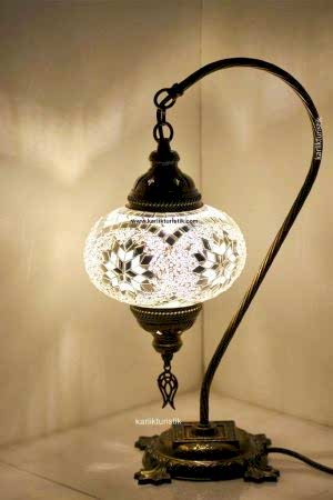 Mosaic Lamp Lampshade ,Mosaic Table Lamp Ottoman Turkish Mosaic Gooseneck Lamp- I-S-T-5006