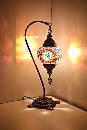 Mosaic Gooseneck /Swanneck Turkish Style Lamp Tiffany Lamp Otoman Lamp Shade  I-S-T 5007