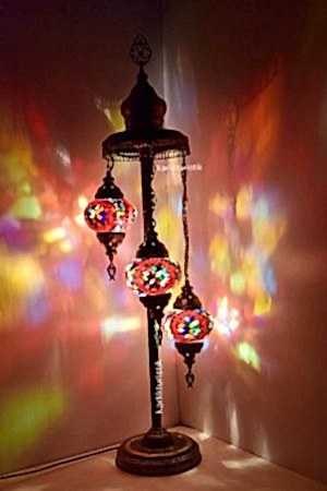 Mosaic Floor Lamp, Authentic Lamp, Decorative Corner Lamp 3 Ball Mosaic Night Lamp standing lamp -I-S-F 5500