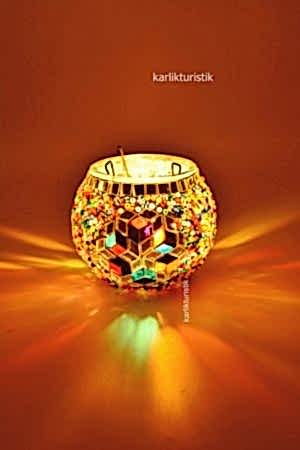 Mosaic CandleHolder,Mosaic Tealight Holder,turkish mosaic tealight holders,Mosaic Glass Tealight Holder,Stained Glass Candle ,Turkish LampF-C-H 1403