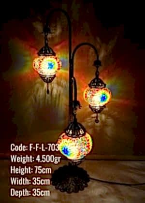 Handmade and mosaic sprial desing standing Lamp3 ball filigree F-F-L- 703