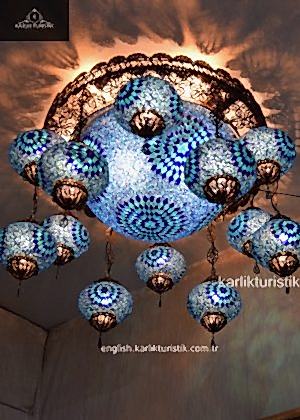 Handmade Mosaic Lamp Chandeliers  Entry light fixture Unique Large SpeciaL,Filigree Lamp ,Hanging F-B-M-104