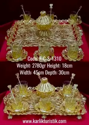 6’lı El yapımı Bakır Çay Takımı FCS 1310