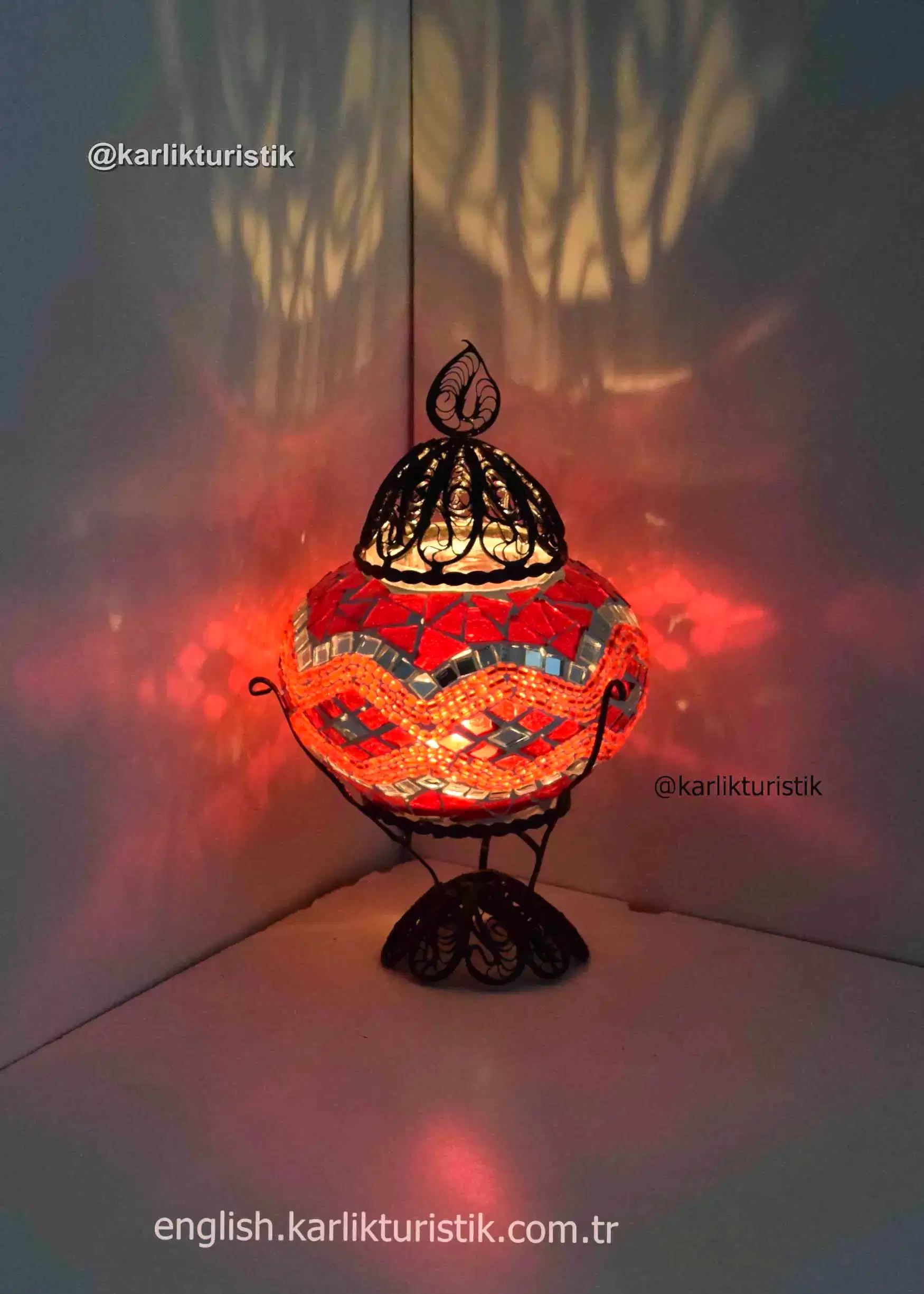 mosaic candle holder filigree art copper9990