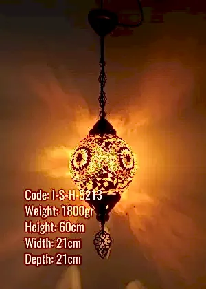 Mozaik Tekli Sarkıt Lamba Metal