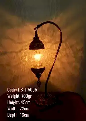 Osmanlı Deveboynu Olta Masa Lambası Metal