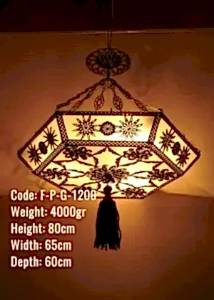 Osmanlı Palafonyer Davul Altıgen Bakır Telkari Avize FPG 1200