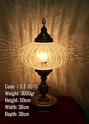 Osmanlı Metal Sıvama Büyük Ufo Masa Lambası Abajur - I-S-T-5015