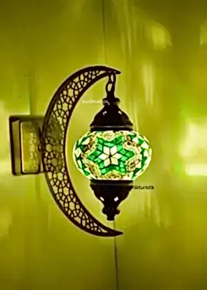 Mozaik Aplik Lamba Hilal Dekoratif Duvar Otantik Aplik Yarım Ay