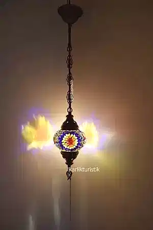 Mozaik Lamba,tekli Sarkıt ,tavan Lambası Renkli , Otantik Aydınlatma , Mozaik Avize I-S-H 5200