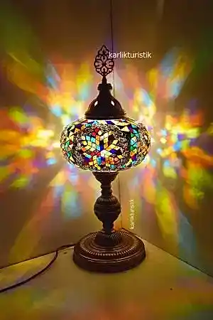 Mozaik Tiffany Lamba ,Büyük Boy El Yapımı No:5 Boy - I-S-T-5012