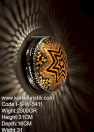 MOZAİK LAMBA  DUVAR  PLAFONİNERİ 30CM METAL SIVAMA