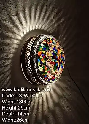 MOZAİK LAMBA DUVAR PLAFONİNERİ 25CM METAL SIVAMA