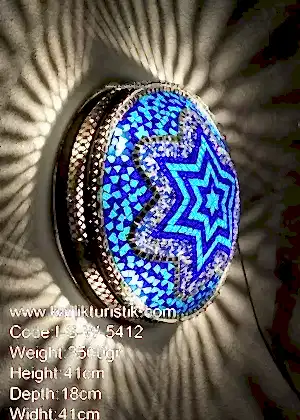 MOZAİK LAMBA  DUVAR  PLAFONİNERİ 40CM METAL SIVAMA