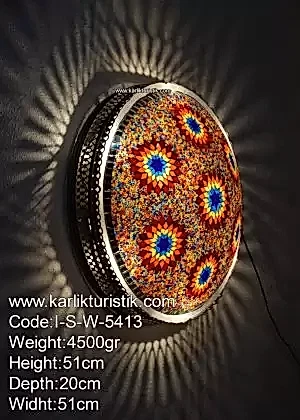 MOZAİK LAMBA DUVAR PLAFONİNERİ 50CM METAL SIVAMA