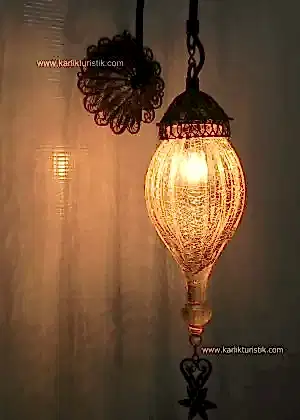 Osmanlı Aplik Küçük El işi Çekme Camlı Telkari