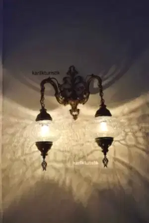 Osmanlı Aplik,çiftli Aşağı Yönlü Dekoratif Duvar Lambası,otantik Lamba