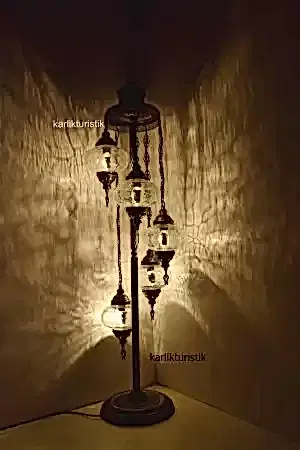 Osmanlı Lambader,otantik Lambası,dekoratif Köşe Lambası 5 Li Otantik Gece Lambası Şefaf