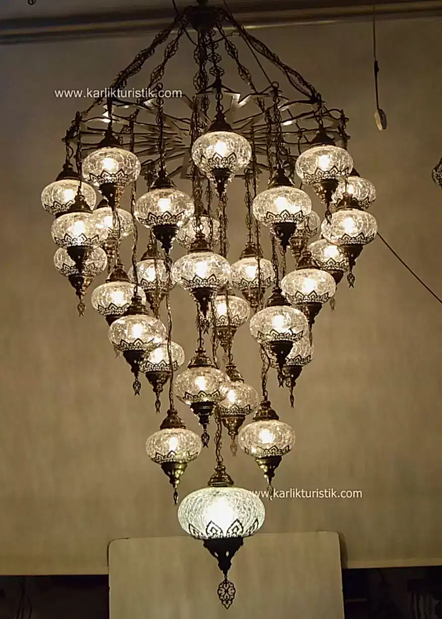 Osmanlı SARKIT AVİZE 29 lu şefaf çatlak lazerli türk tarzıDSC_01255