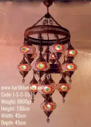 Mozaik Set Avize 15 li Karışık Model Metal Sıvama No2 -I-S-C-5316