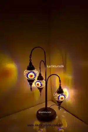 Mozaik Lamba Dekoratif Gece Lambası Mozaik Lambader 3Lü oltalı -I-S-F-5532