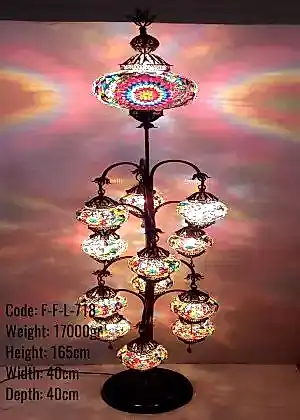 Mozaik Telkari 13 lü Oltalı Mozaik Lambader - F-F-L-718