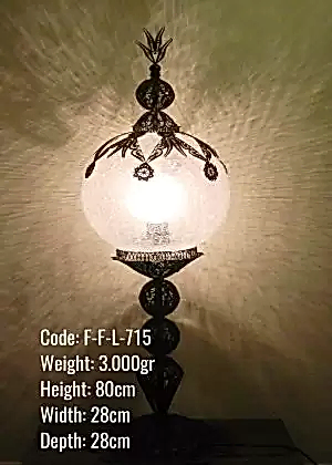Osmanlı Tekli Köşe Aydınlatması Telkari Top Lambader - F-F-L-712
