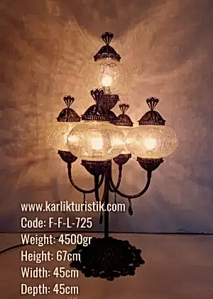 Bakır Telkari El Emeği NO:3 Boy 5li Ters Olta Lambader -F-F-L-725