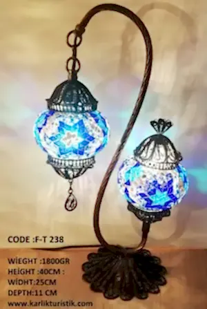 Mozaik Masa Lambası Küçük NO1 Boyut S Tasarım F-T 238