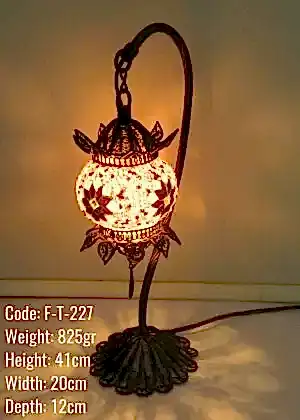 Mozaik Deveboynu no1 Telkari Taçlı Olta Masa Lambası - F-T-227