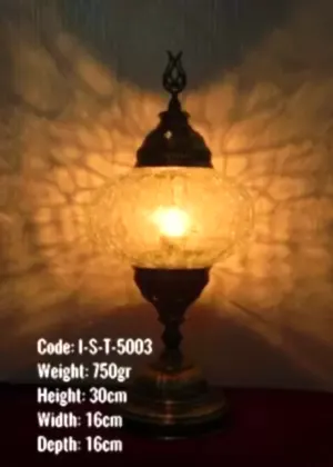 No3 Osmanlı Metal Sıvama Masa Lambası Abajur - I-S-T-5003
