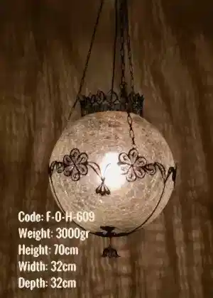 Osmanlı Askılı Bakır Telkari 30 luk Top Lamba - F-O-H-609