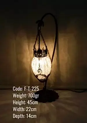 Osmanlı Deveboynu Masa Lambası Şimşek Telkari Olta - F-T-225