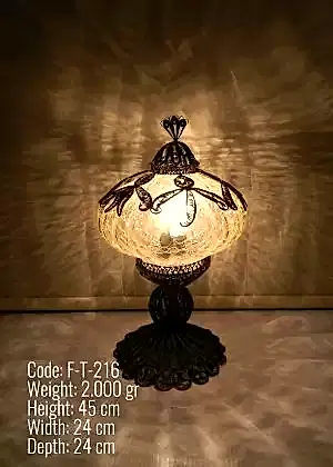 Telkari Mozaik Masa Lambası Orta Ufo Dilimli- F-T-216