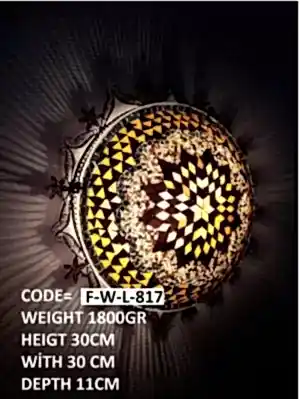 Bakır Telkari Duvar Plafonyeri 30cm Mozaik