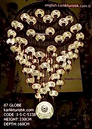 Mozaik Lamba Avize Sarkıt Tavan Lambası 87 li Büyük Set Beyaz Mozaik Hotel Lambası