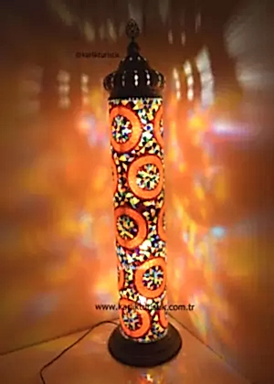 Mozaik silindir lamba, mozaik zemin lambası, mozaik ayaklı lamba, mozaik Köşe Lambası abajur, XXLARGE