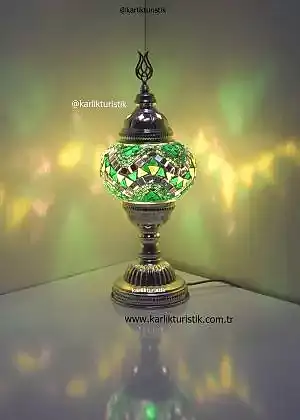 Mozaik Masa Lambası Abajur Gümüş  Kaplama Renkli , Türk El Yapımı Lamba, Özel, Eşsiz, Türk lambaları