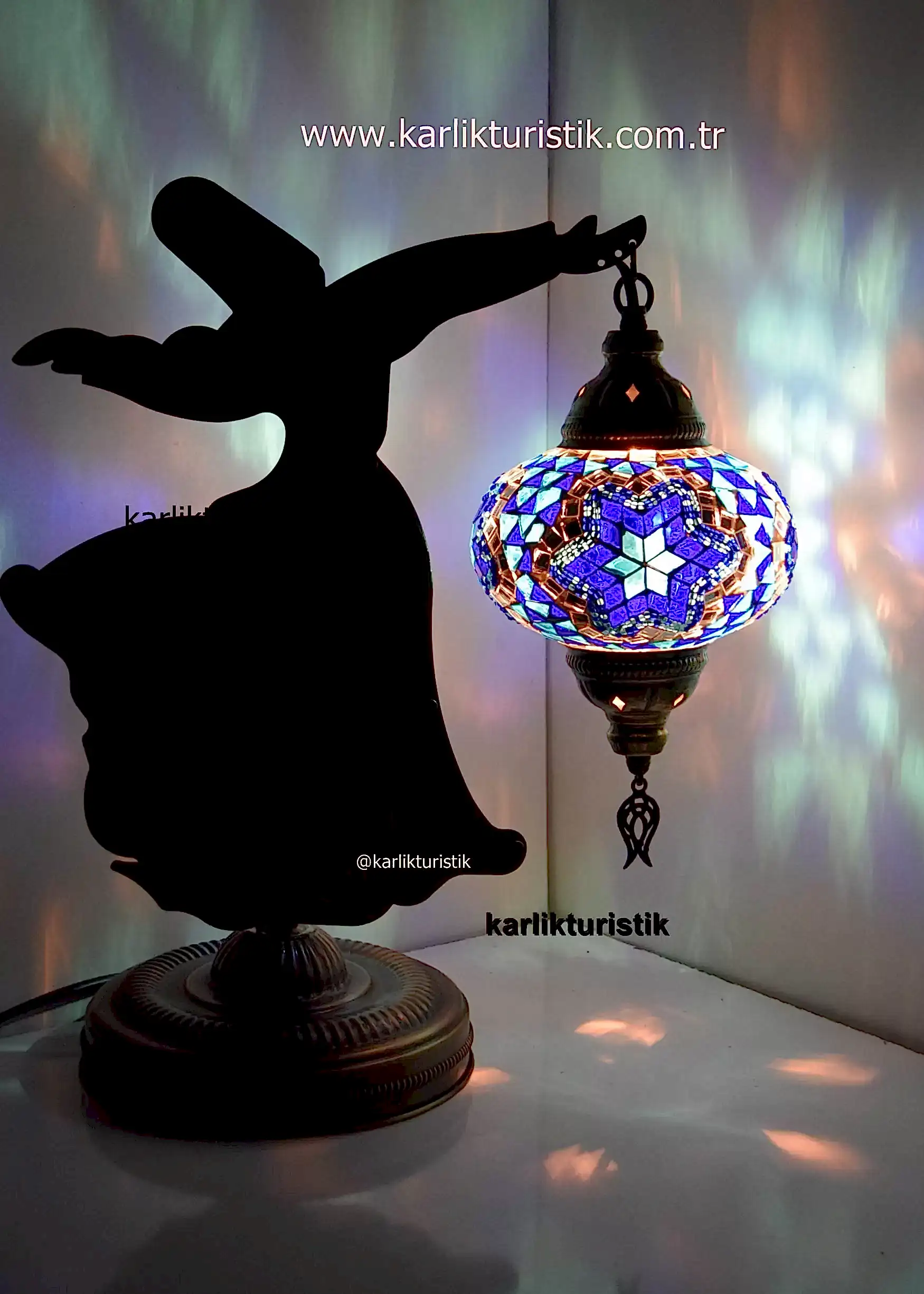 Sezamaen Mozaik Masa Lambası Mevlana58