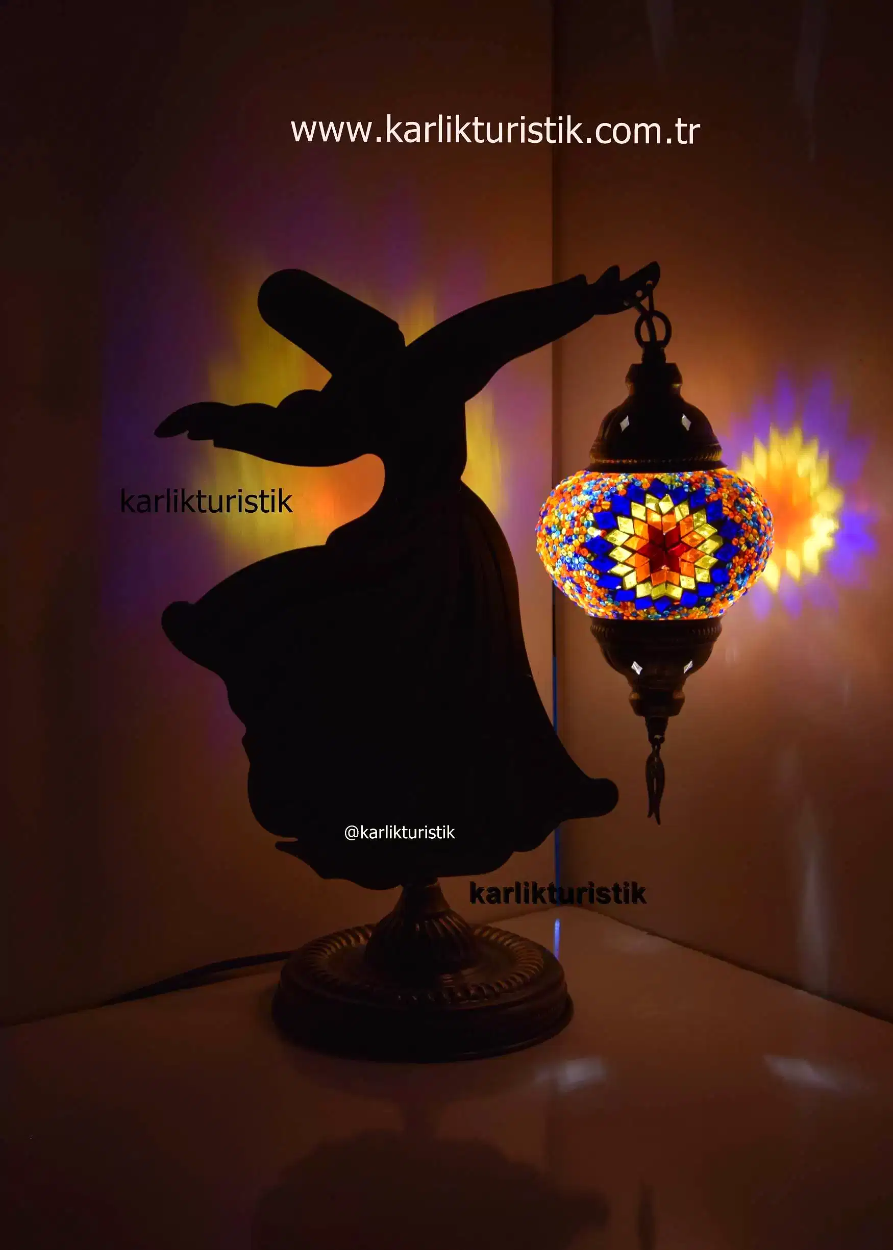 Sezamaen Mozaik Masa Lambası Mevlana64