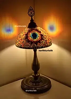 Mozaik Tiffany Lamba Büyük El Yapımı şemsiye tarzı lamba, Türk abajur Mozaik Tiffany Lamba Abajur