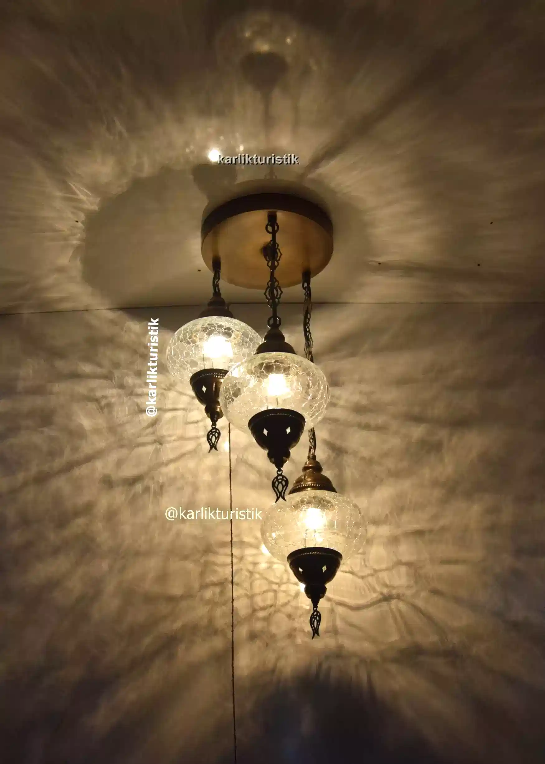 AvizeLambaGömmeMontajlıTavanArmatürü3camlıElYapımıKüçükeviçinDekoratiftarz26