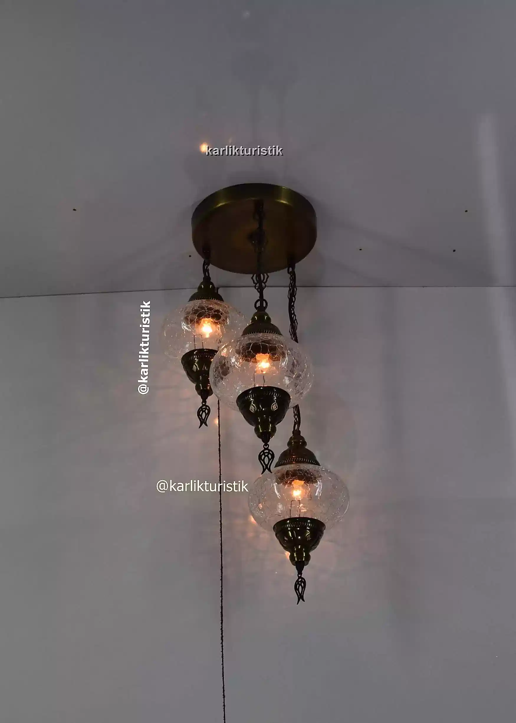 AvizeLambaGömmeMontajlıTavanArmatürü3camlıElYapımıKüçükeviçinDekoratiftarz27