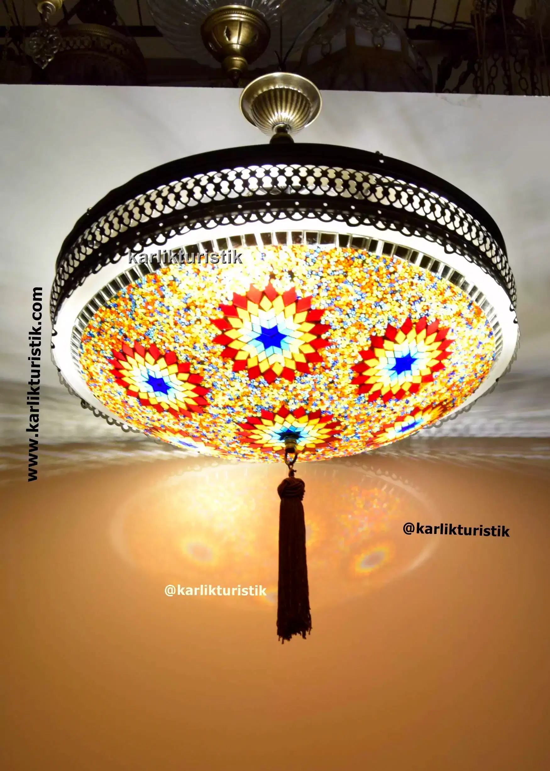 mozaik avizesi ,türkiye yapım ,50 cm yuvarlak mozaik sarkıt yuvarlak4