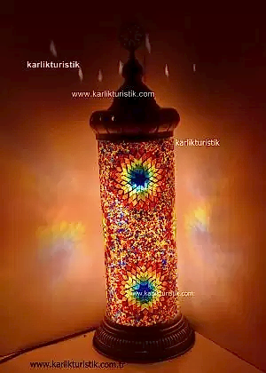 Mozaik silindir lamba, mozaik zemin lambası, mozaik ayaklı lamba, mozaik Köşe Lambası abajur, LARGE