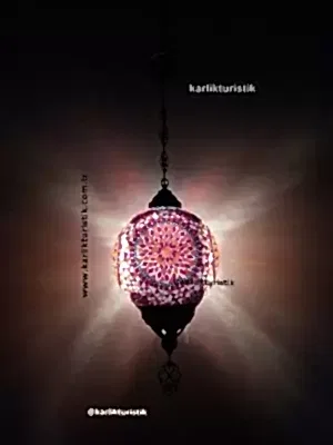 25 lik top askıllı Mozaik Cam Metal Sıvama Askılı Lamba – I-S-H-5210