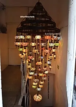 Büyük Avizeler, Villalar, Çift Merdivenli Evler, Otel Lobileri, Restoran iç tasarımı için zarif aydınlatma 87 cam mozaik avize